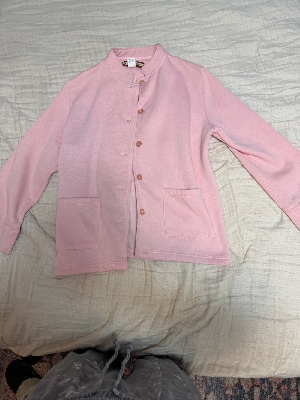Light Pink Women's Button-Up Jacket - Picture 2 of 7